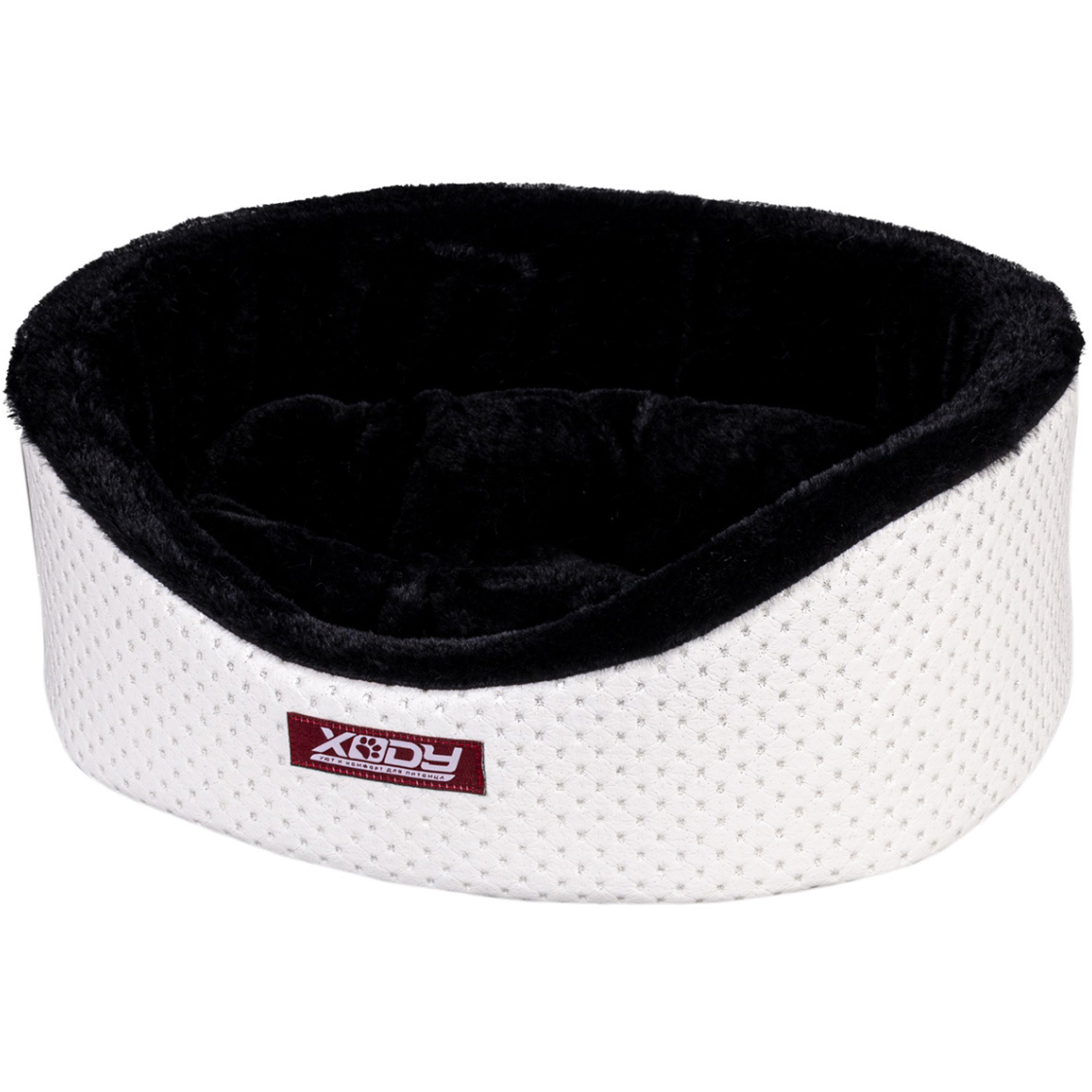 Лежак премиум (пунто) №4 белый/черный в интернет-зоомагазине Pets Room