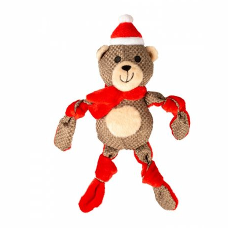 Duvo+ игрушка для собак мягкая "новогодний мишка", коричневый, 31х14х8см! в интернет-зоомагазине Pets Room
