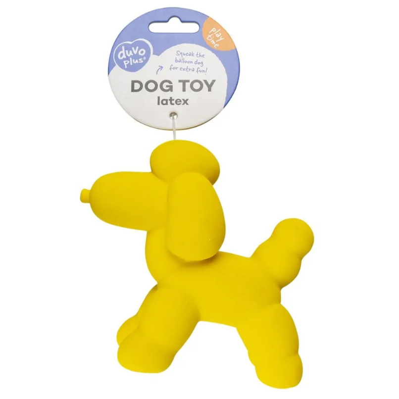 Duvo+ игрушка для собак латексная "надувной пудель", жёлтая, 14x6x12.5 см в интернет-зоомагазине Pets Room