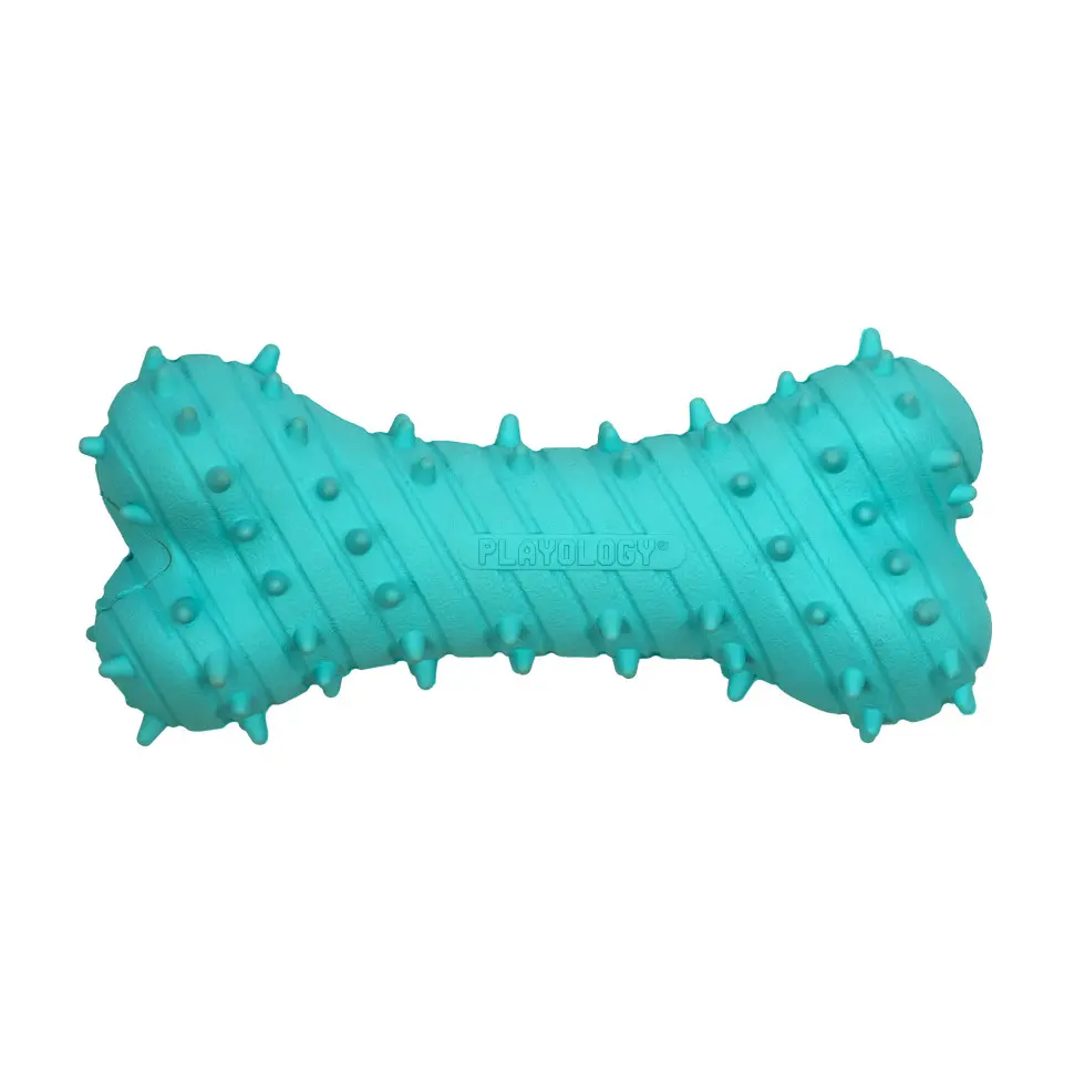 Playology puppy teething bone дентальная хрустящая жевательная косточка для щенков с ароматом арахиса, голубой в интернет-зоомагазине Pets Room