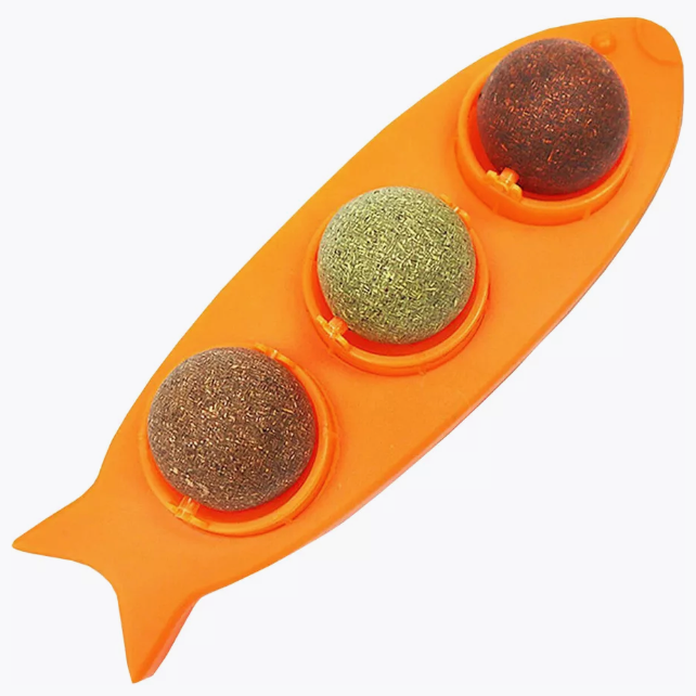 Игрушка для кошек ассорти 3 шарика с кош. мятой и мататаби rich breed лк-9 оранжевый в интернет-зоомагазине Pets Room