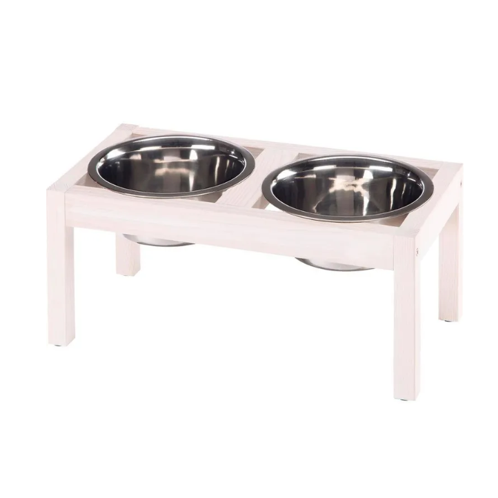 Деревянная подставка desco wood 07 с металлическими мисками kc58 (5,6 л) в интернет-зоомагазине Pets Room