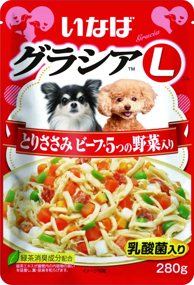 Inaba gracia l влажный корм для взрослых собак с куриным филе, говядиной и овощами в желе, в паучах - 280 г в интернет-зоомагазине Pets Room