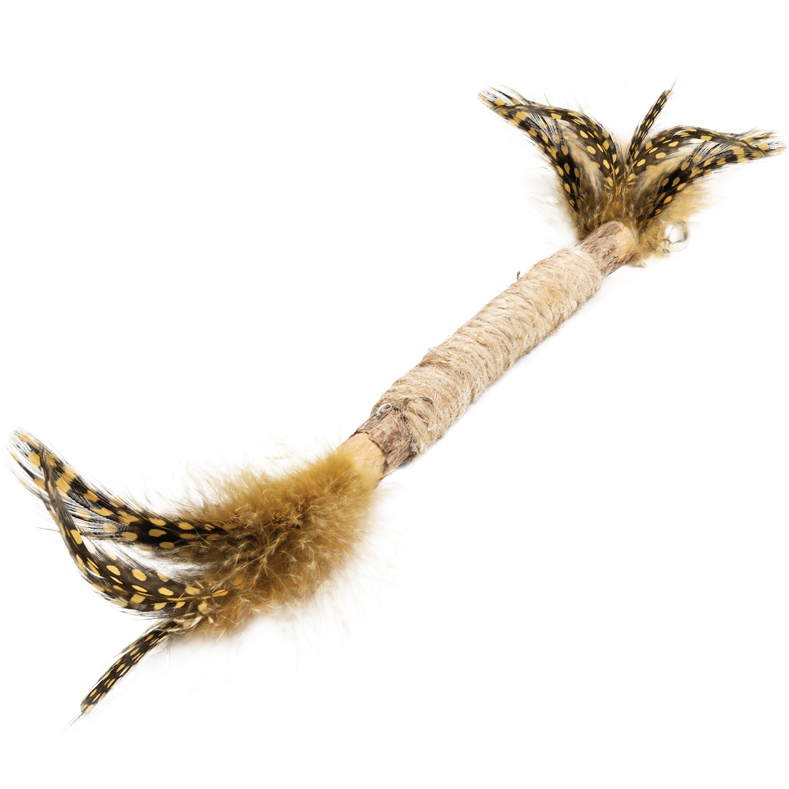 Игрушка для кошек из мататаби "палочка с перьями", 120/260мм, серия natural, triol в интернет-зоомагазине Pets Room