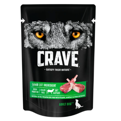 Crave корм консервированный для собак ягненок в желе (пауч) 85гр в интернет-зоомагазине Pets Room