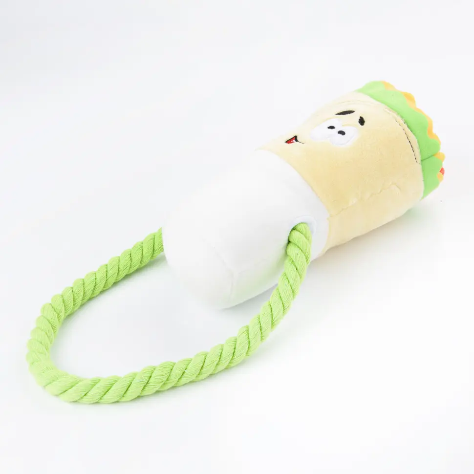 Mr.kranch игрушка для собак "шаурма" плюшевая с канатиком и пищалкой, 21 см в интернет-зоомагазине Pets Room