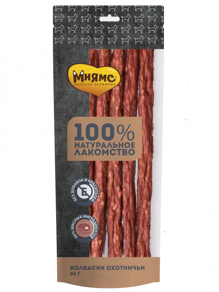 Мнямс лакомство для собак колбаски охотничьи - 80 г в интернет-зоомагазине Pets Room
