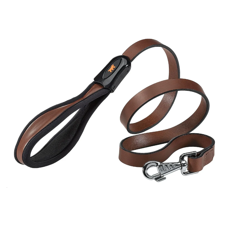 Поводок giotto g25/120 кожаный с эргономичной ручкой, коричневый фото Поводок giotto g25/120 кожаный с эргономичной ручкой, коричневый в интернет-зоомагазине Pets Room