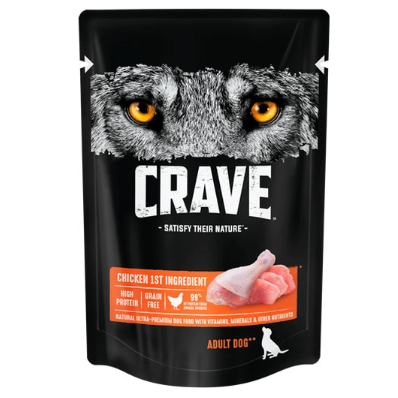 Crave корм консервированный для собак курица в желе (пауч) 85г в интернет-зоомагазине Pets Room