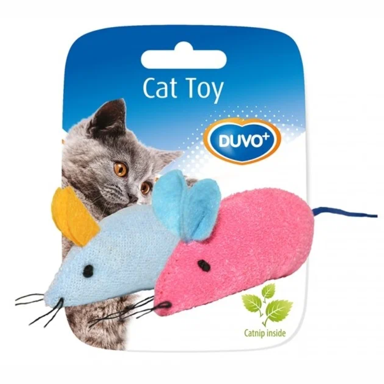Duvo+ игрушка для кошек с кошачьей мятой "две мышки", мультиколор, 6х5х3см в интернет-зоомагазине Pets Room