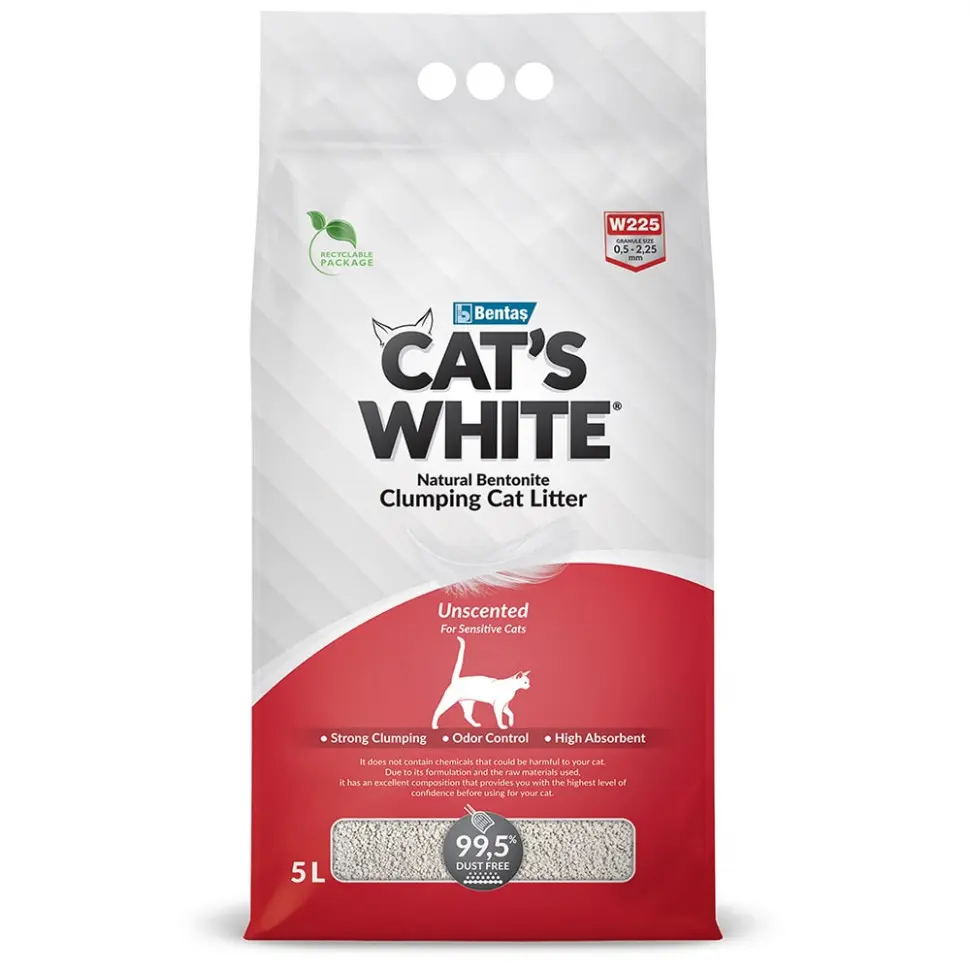 Cat's white natural наполнитель комкующийся для кошачьего туалета натуральный без ароматизатора - 5 л в интернет-зоомагазине Pets Room