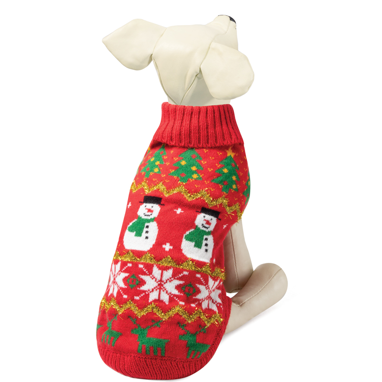 Свитер "снеговик" m, красный, размер 30см, серия new year, triol в интернет-зоомагазине Pets Room
