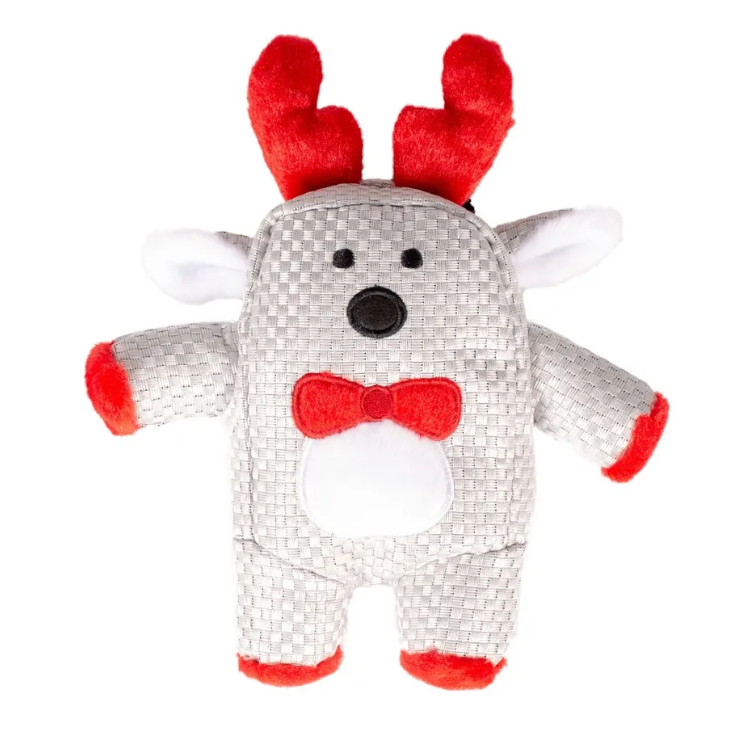 Duvo+ игрушка для собак мягкая "новогодний олень с бабочкой", серый, 24х19х6см! в интернет-зоомагазине Pets Room