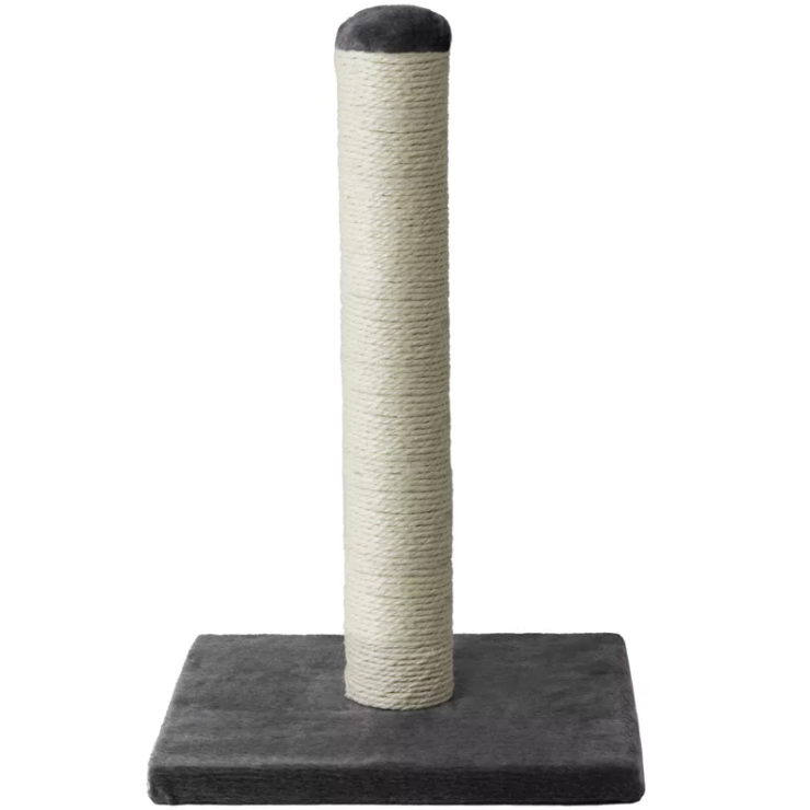 Когтеточка высокий и толстый столбик джут 35х35х82 ø10 rich breed кд-18 светло-серый в интернет-зоомагазине Pets Room