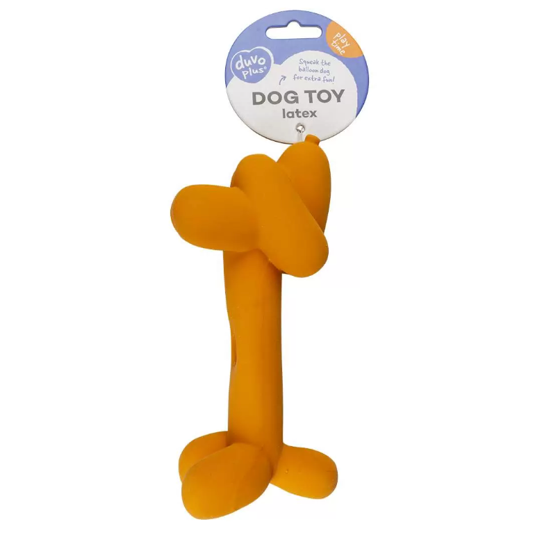 Duvo+ игрушка для собак латексная "надувная такса", оранжевая, 18x5.5x8см в интернет-зоомагазине Pets Room