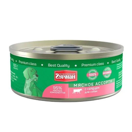 Четвероногий гурман кон.д/соб.мясное ассорти с сердцем 100г в интернет-зоомагазине Pets Room