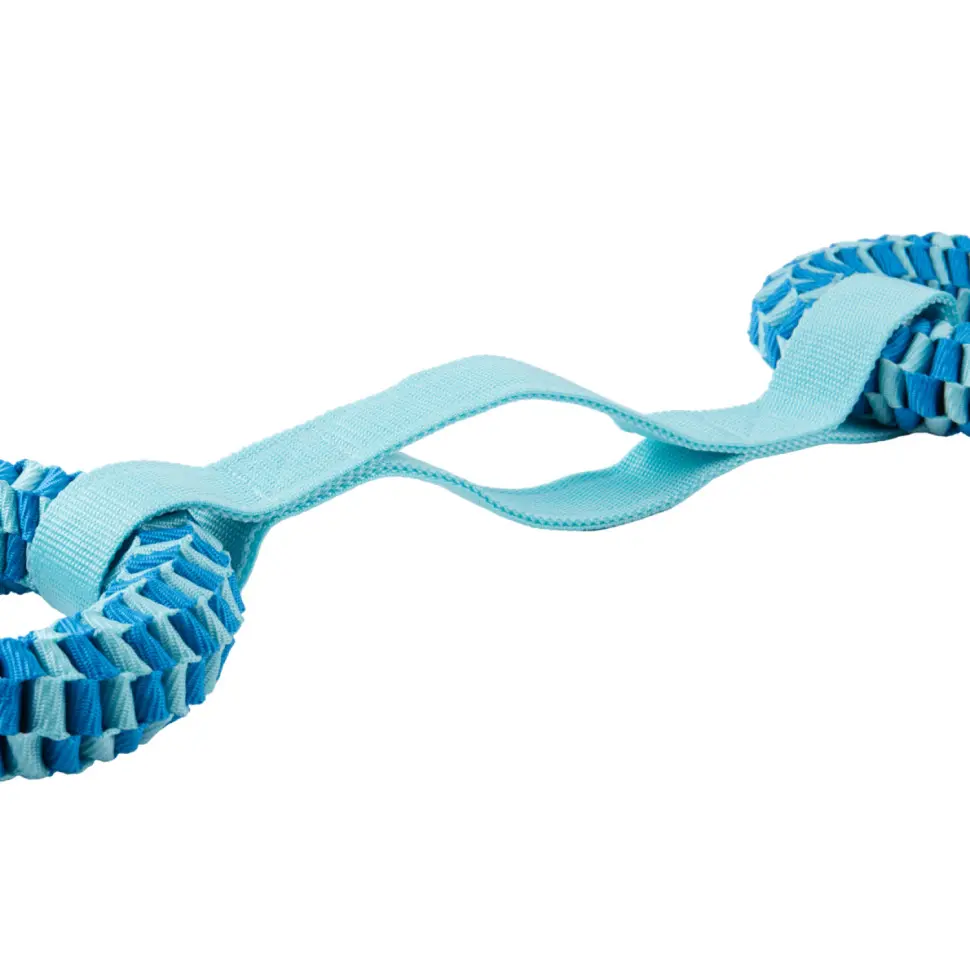 Mr.kranch игрушка-перетяжка для собак плетеное кольцо-спираль двойное на ленте, диаметр 12 см, голубая в интернет-зоомагазине Pets Room