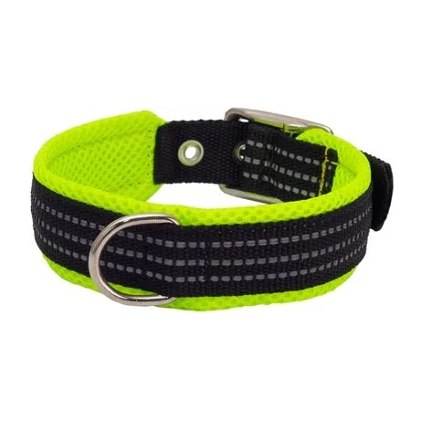 Ошейник нейлоновый с мягкой подкладкой, зеленый (ширина 20мм, обхват шеи 27-35см,) в интернет-зоомагазине Pets Room