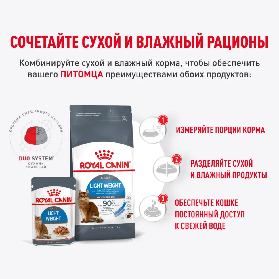 Royal canin light weight care 85 г пауч соус влажный корм для кошек старше 1-го года, склонных к полноте в интернет-зоомагазине Pets Room